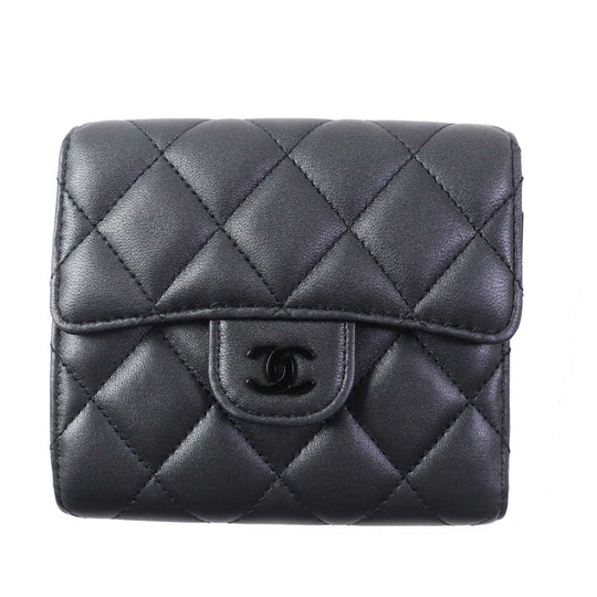 CHANEL Tri-fold wallet AP0231 Main: Leather black Timeless Classic Small Flap Wallet Women Used Authentic