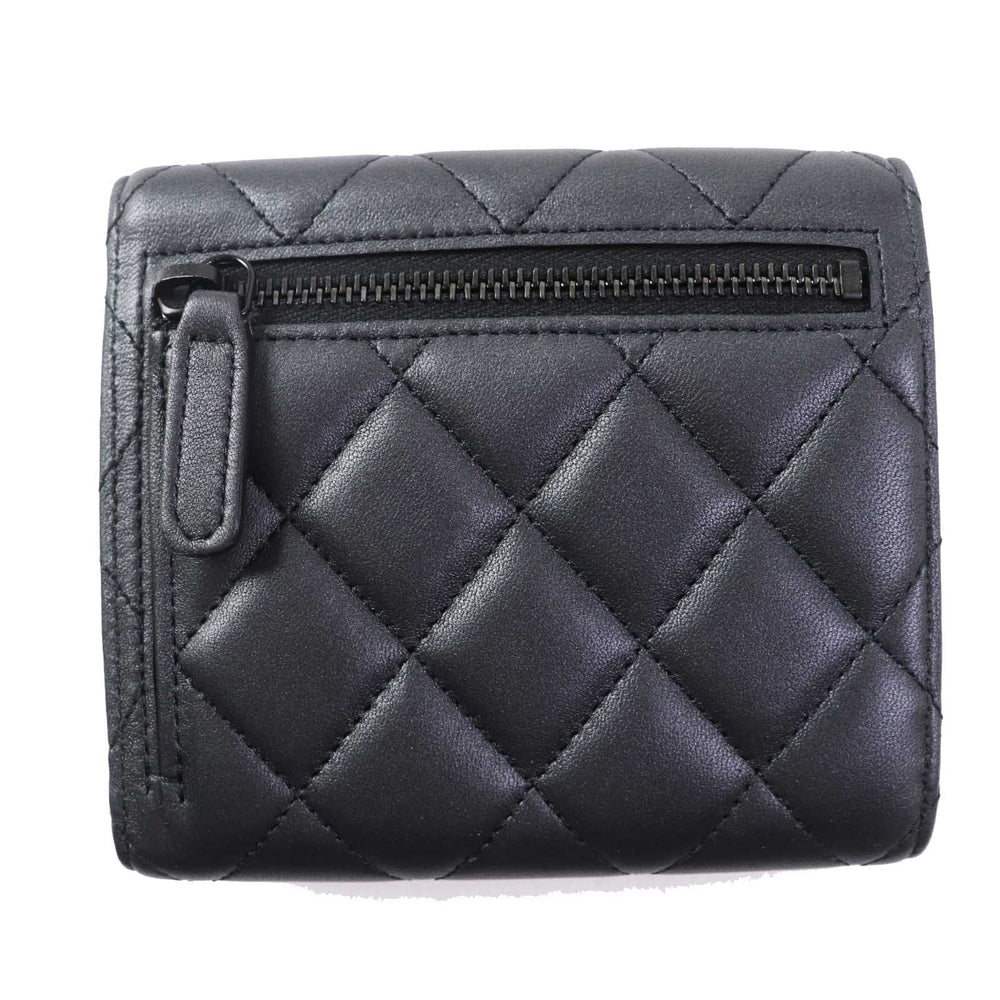CHANEL Tri-fold wallet AP0231 Main: Leather black Timeless Classic Small Flap Wallet Women Used Authentic