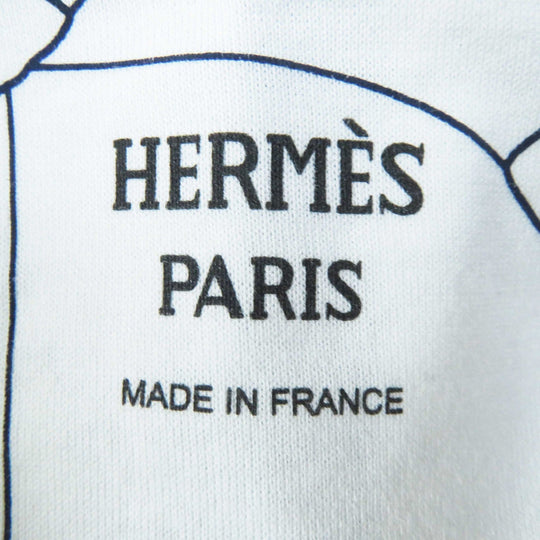 HERMES one piece 4H4525DD Outer: 100% cotton, part: 98% cotton, part: 2% polyurethane White light blue Horse Bit Detour/Tattoo Women 38 Used Authentic