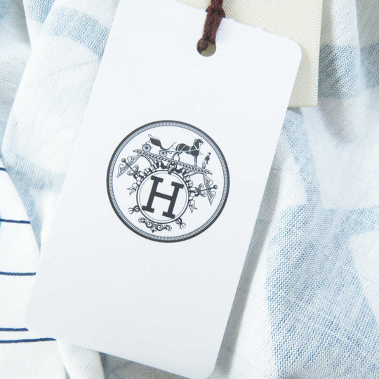 HERMES one piece 4H4525DD Outer: 100% cotton, part: 98% cotton, part: 2% polyurethane White light blue Horse Bit Detour/Tattoo Women 38 Used Authentic