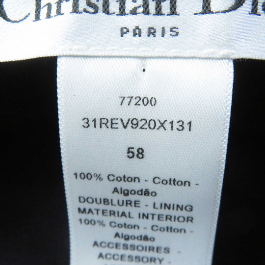 Christian Dior Casquette 31REV920X131 Outer: 100% cotton, Lining: 100% cotton, Part: 50% rayon, Part: 50% cotton, Trimming: 100% polyester, Accessory: 100% rayon, Embroidery: 60% nylon, 20% polyester, 20% polypropylene Black White Women 58 Used Authentic