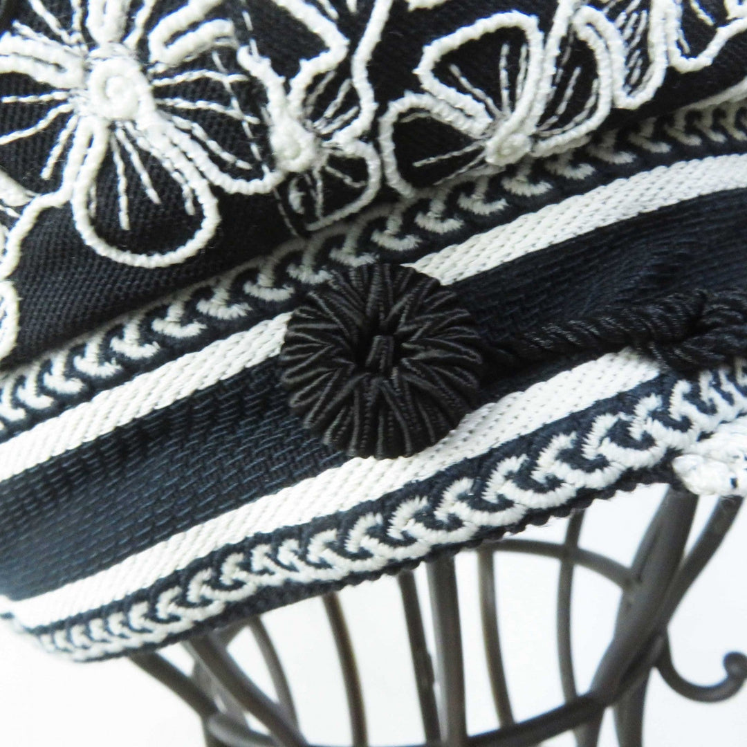 Christian Dior Casquette 31REV920X131 Outer: 100% cotton, Lining: 100% cotton, Part: 50% rayon, Part: 50% cotton, Trimming: 100% polyester, Accessory: 100% rayon, Embroidery: 60% nylon, 20% polyester, 20% polypropylene Black White Women 58 Used Authentic