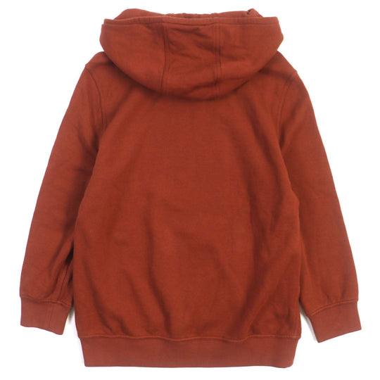 HERMES pullover Main: 100% cotton, Leather part: Sheepskin Cord: 100% cotton Knit part: 90% cotton : 10% polyurethane Red brown Sport capsule hooded sweater mens XS Used Authentic