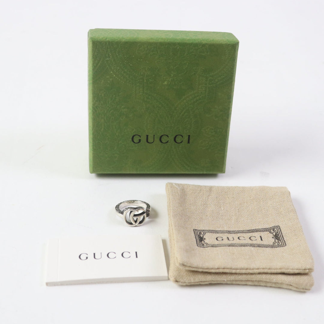 GUCCI Ring 627760 Main�FAG925 Silver Double G key ring Women Used Authentic