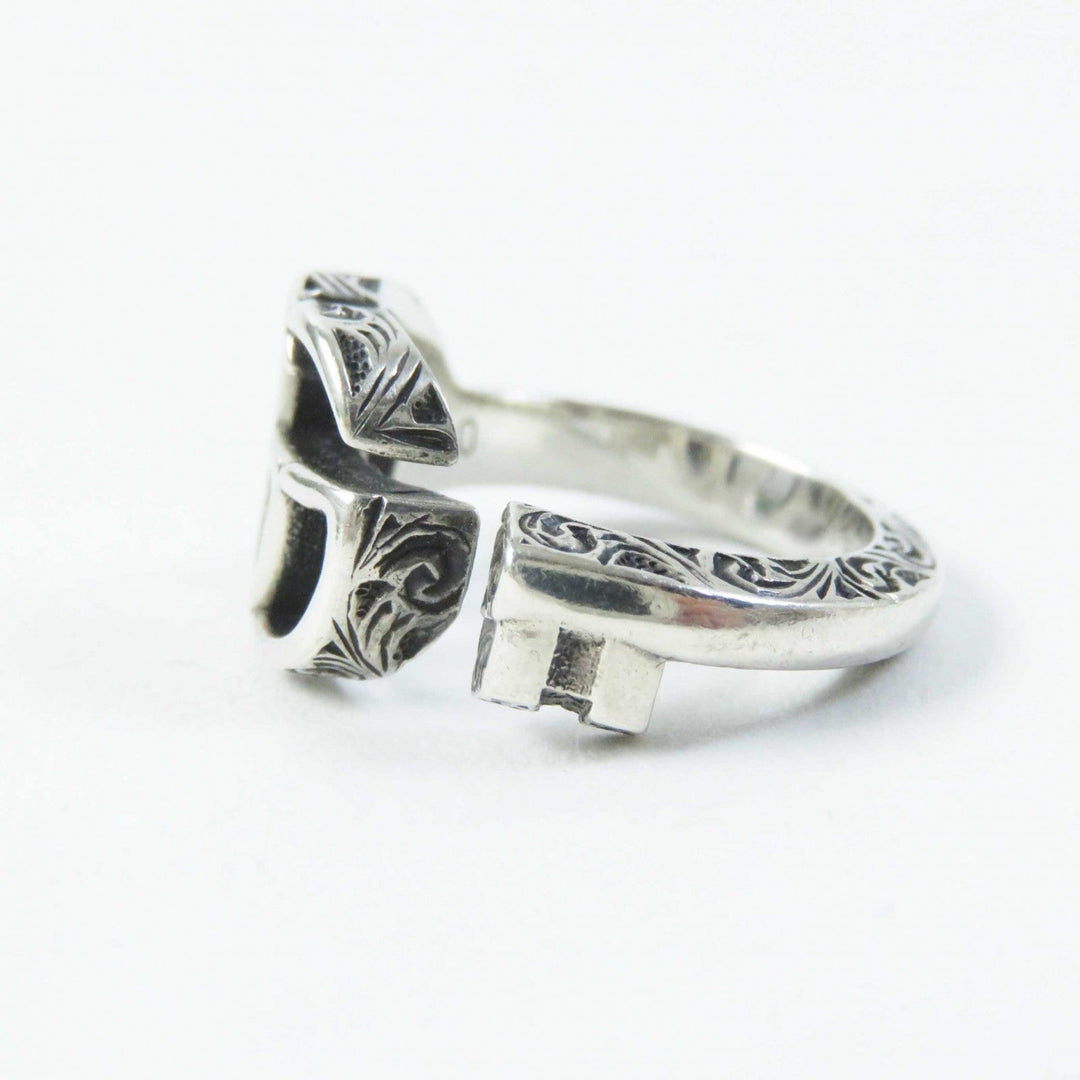 GUCCI Ring 627760 Main�FAG925 Silver Double G key ring Women Used Authentic