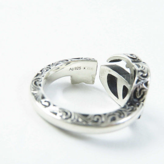 GUCCI Ring 627760 Main�FAG925 Silver Double G key ring Women Used Authentic