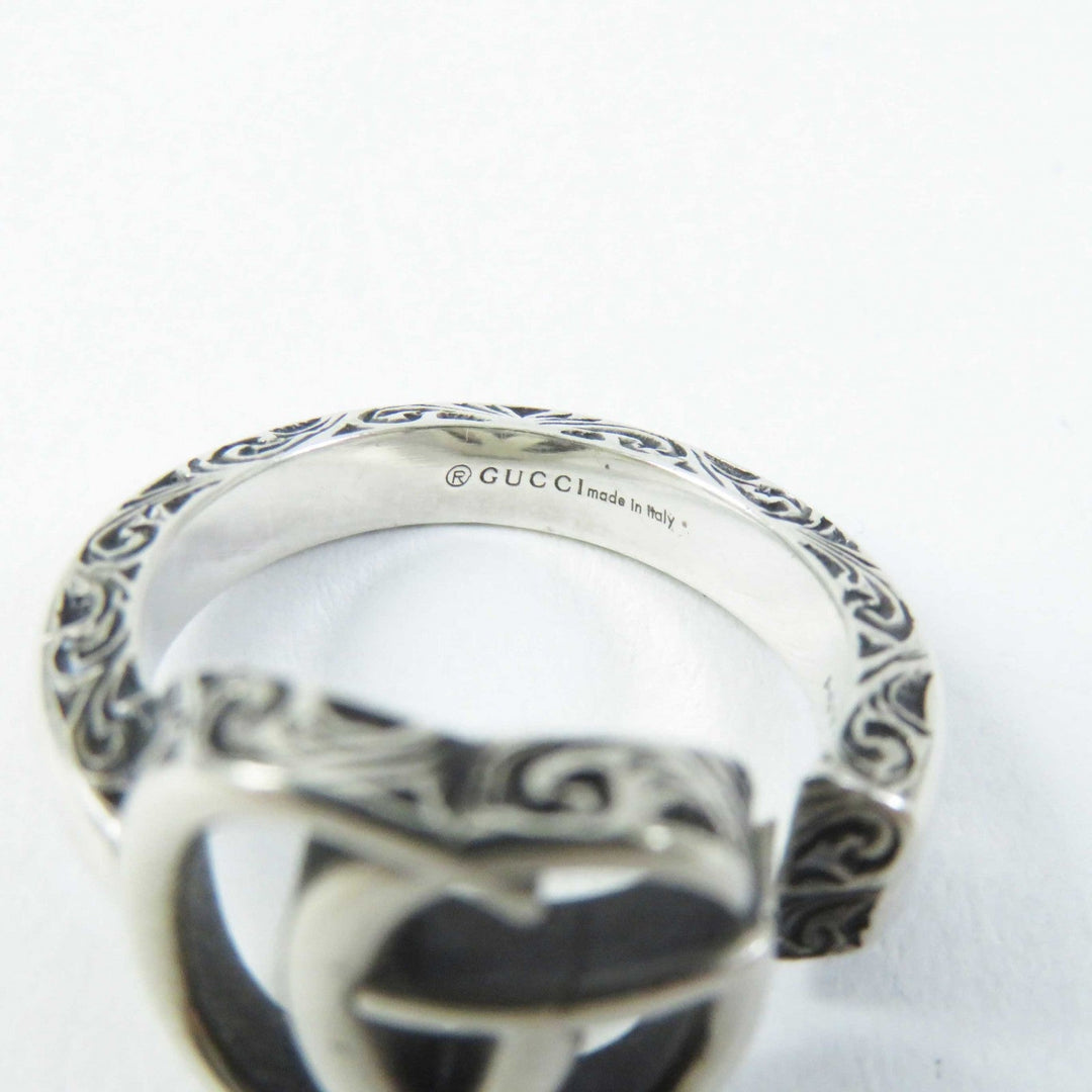 GUCCI Ring 627760 Main�FAG925 Silver Double G key ring Women Used Authentic