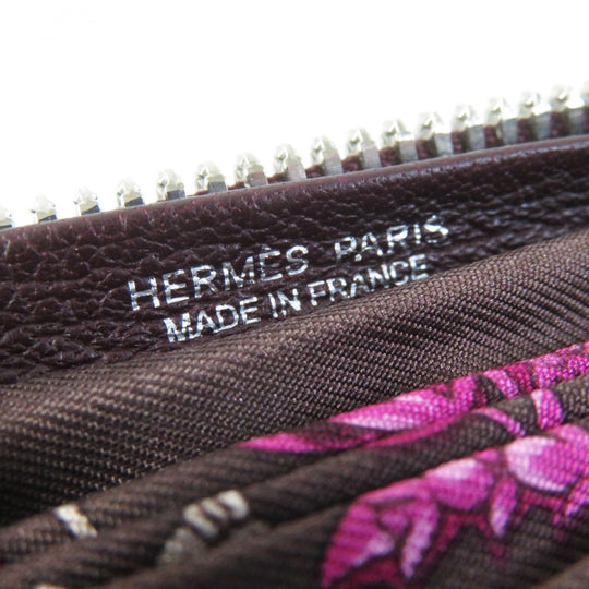 HERMES Tote Bag Buffle Skipper Silk Chocolat Silky pop Chasse En Inde Indian Hunting Women Used Authentic