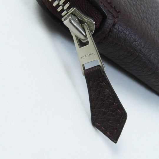 HERMES Tote Bag Buffle Skipper Silk Chocolat Silky pop Chasse En Inde Indian Hunting Women Used Authentic