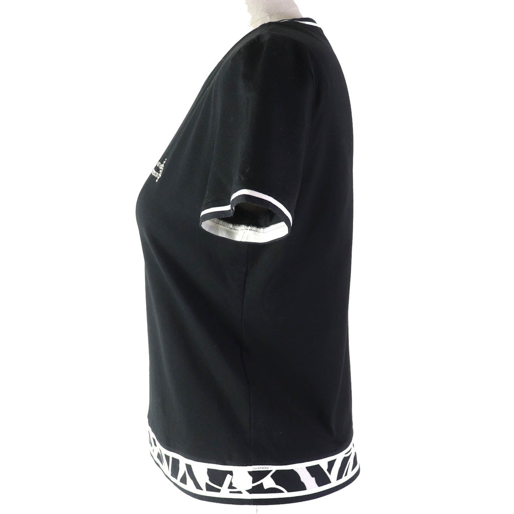 LEONARD FASHION Cut Main: 92% cotton, Main: 8% polyurethane, Decoration: rhinestones Black White Women M Used Authentic