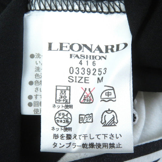 LEONARD FASHION Cut Main: 92% cotton, Main: 8% polyurethane, Decoration: rhinestones Black White Women M Used Authentic