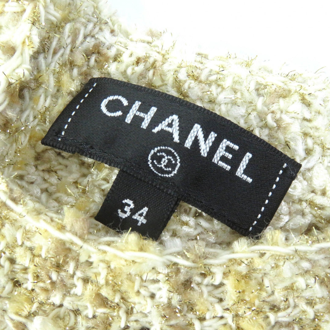 CHANEL one piece P61623K47214 Main: 60% wool, 13% nylon, 12% polyester, 7% cotton, 3% silk, 3% polyester metal, 2% paper Beige type Women 34 Used Authentic