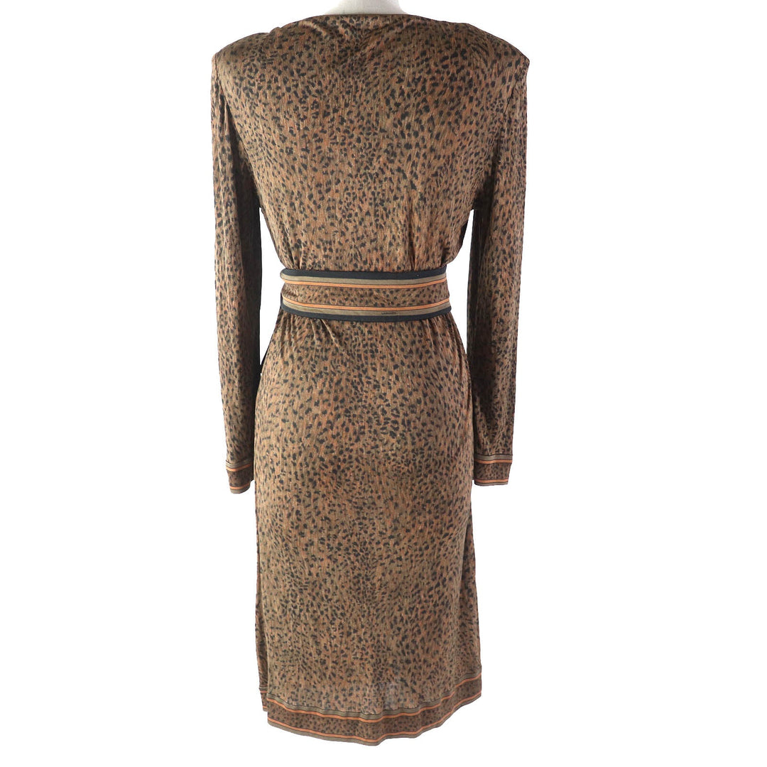 LEONARD FASHION one piece Main: 100% silk Brown type Women 46 Used Authentic