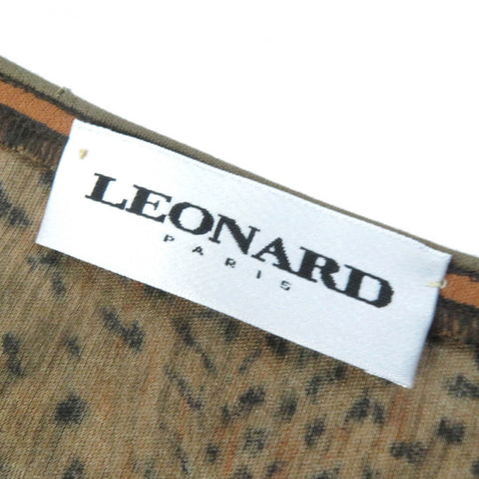 LEONARD FASHION one piece Main: 100% silk Brown type Women 46 Used Authentic