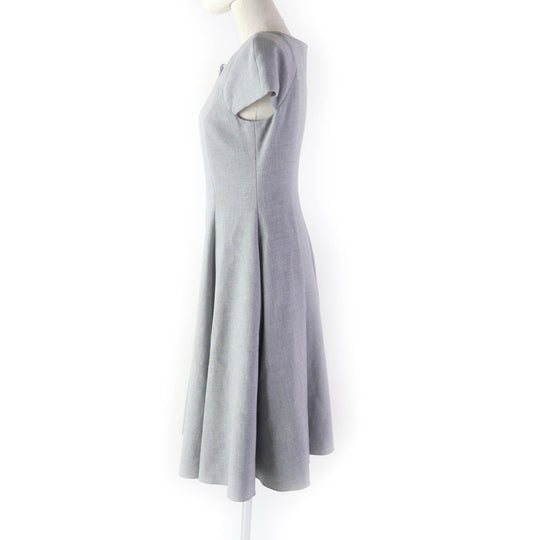 FOXEY NEW YORK COLLECTION one piece 39236 Outer material: 63% polyester, Outer material: 27% rayon, Outer material: 7% cotton, Outer material: 3% polyurethane, Lining: 100% cupra gray Women 38 Used Authentic