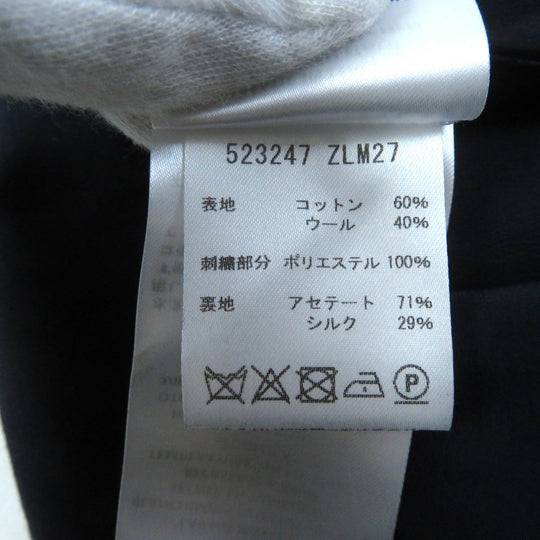 GUCCI one piece 523247 Outer: 60% cotton, Outer: 40% wool, Part: 100% polyester, Lining: , Lining: 71% acetate 29% silk Dark navy Women 40 Used Authentic