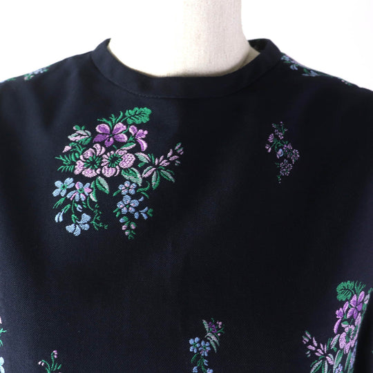 GUCCI one piece 523247 Outer: 60% cotton, Outer: 40% wool, Part: 100% polyester, Lining: , Lining: 71% acetate 29% silk Dark navy Women 40 Used Authentic