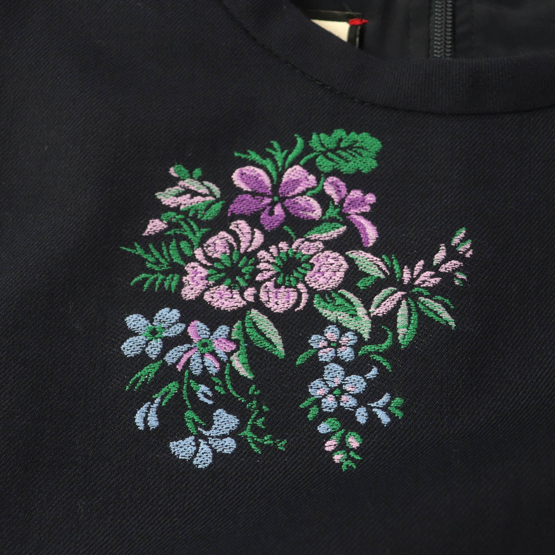 GUCCI one piece 523247 Outer: 60% cotton, Outer: 40% wool, Part: 100% polyester, Lining: , Lining: 71% acetate 29% silk Dark navy Women 40 Used Authentic