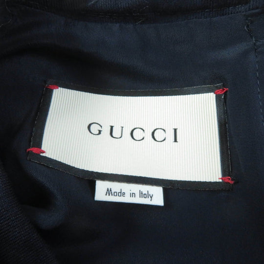 GUCCI one piece 523247 Outer: 60% cotton, Outer: 40% wool, Part: 100% polyester, Lining: , Lining: 71% acetate 29% silk Dark navy Women 40 Used Authentic
