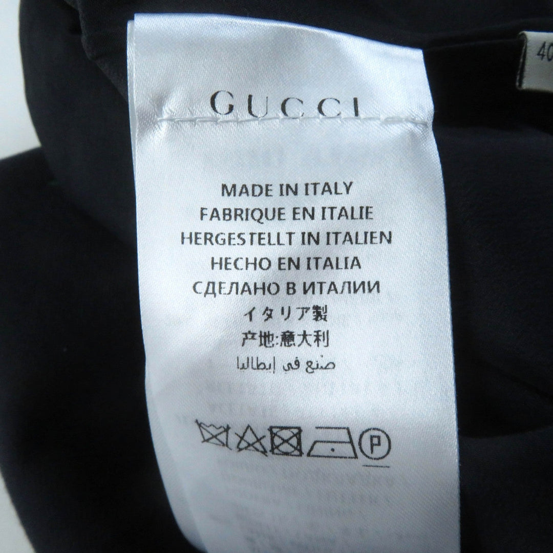 GUCCI one piece 523247 Outer: 60% cotton, Outer: 40% wool, Part: 100% polyester, Lining: , Lining: 71% acetate 29% silk Dark navy Women 40 Used Authentic