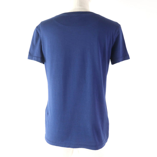 HERMES Short sleeve T-shirt Main: 100% cotton, Part: 100% polyester blue Women 34 Used Authentic