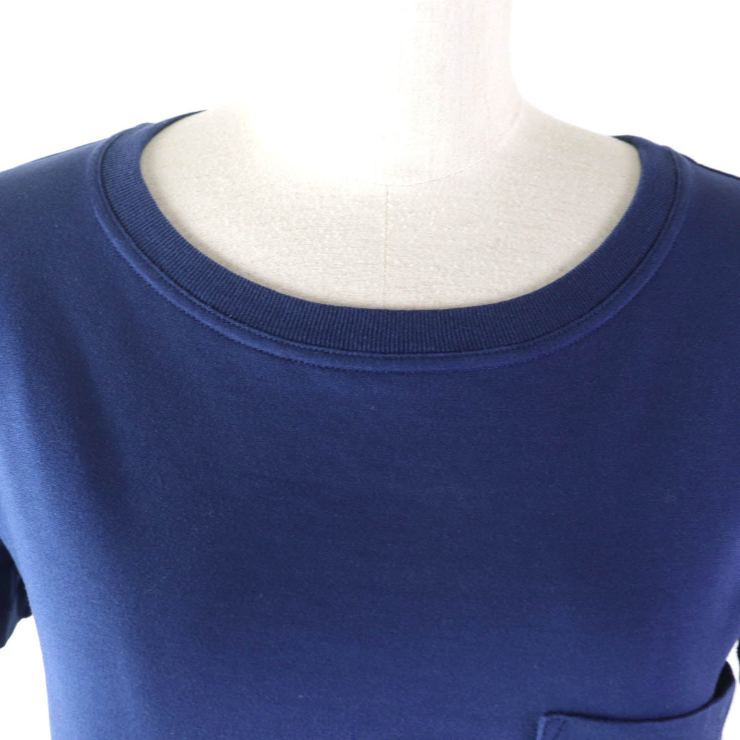 HERMES Short sleeve T-shirt Main: 100% cotton, Part: 100% polyester blue Women 34 Used Authentic
