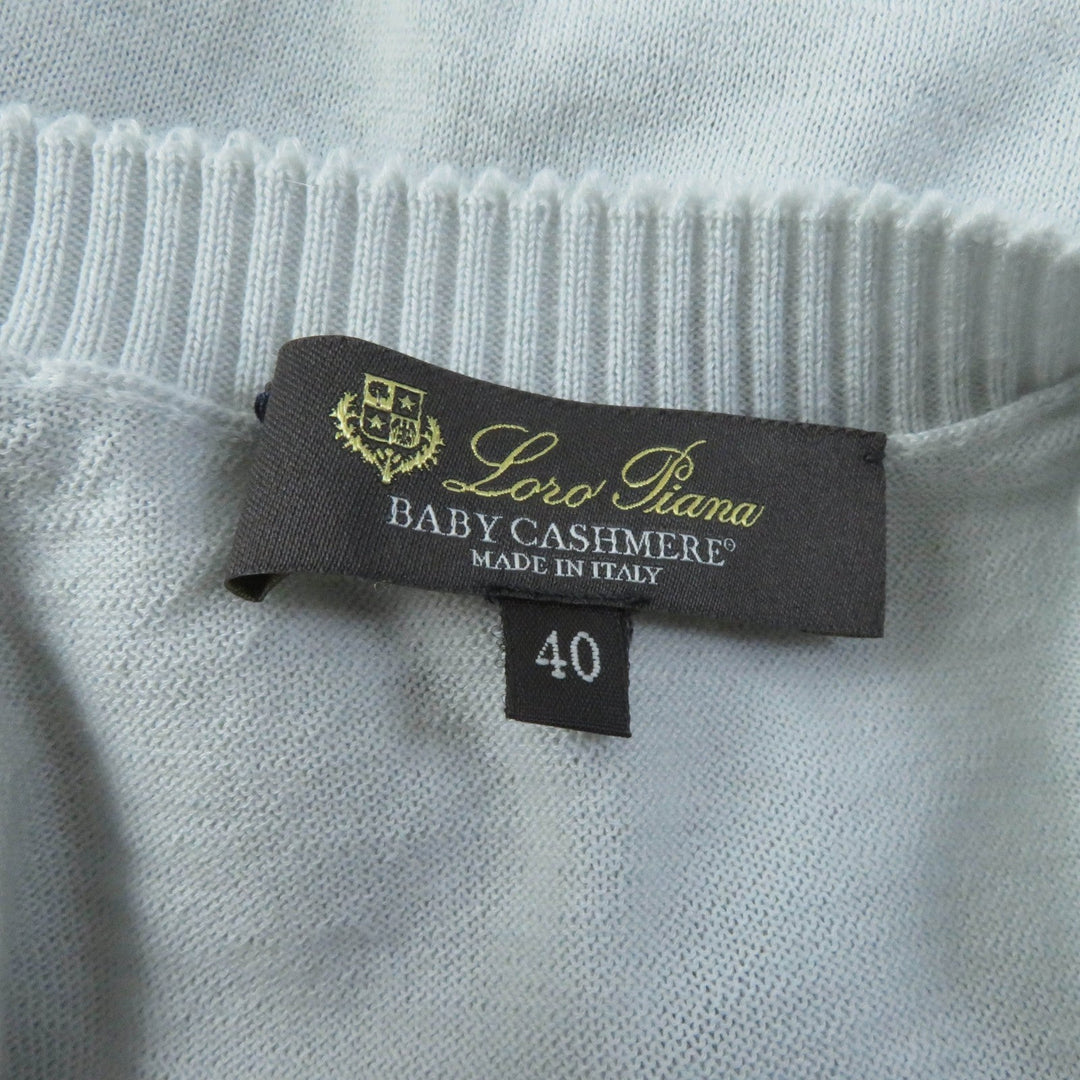 Loro Piana cardigan FAL2551 Main: 100% cashmere Light blue Women 40 Used Authentic