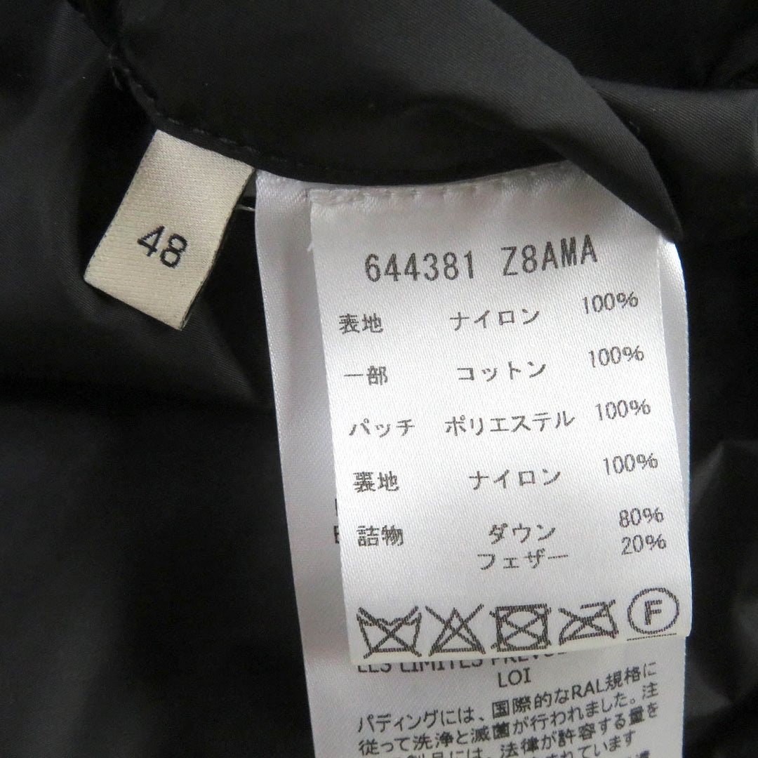 GUCCI Down jacket 644381 Main: 100% nylon, Filling: 80% down, Filling: 20% feather, Part: 100% cotton, Part: 100% polyester black mens 48 Used Authentic