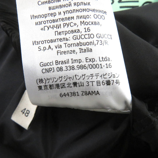 GUCCI Down jacket 644381 Main: 100% nylon, Filling: 80% down, Filling: 20% feather, Part: 100% cotton, Part: 100% polyester black mens 48 Used Authentic