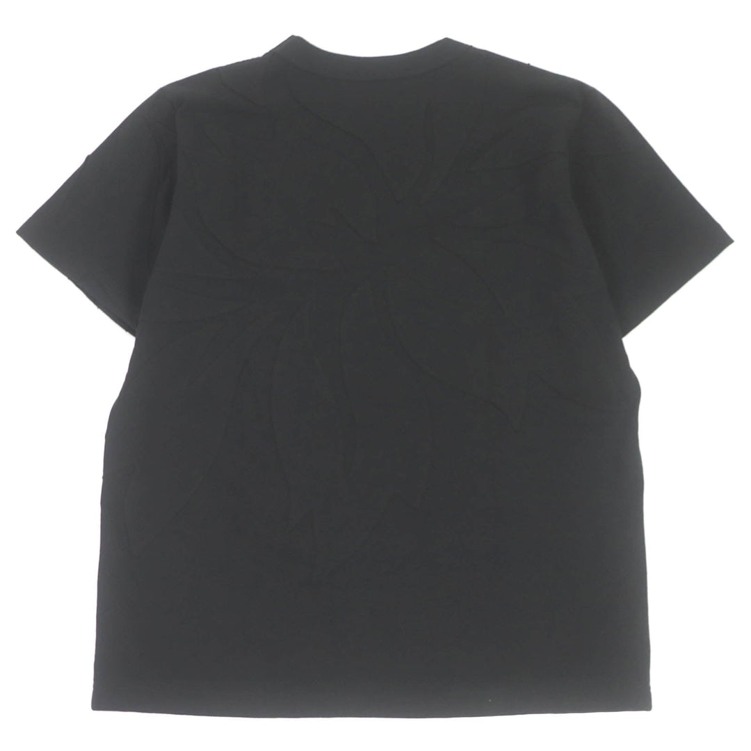 Sacai Short sleeve T-shirt 24-0795S Main: 100% cotton black Floral Embroiderd Patch mens 2 Used Authentic