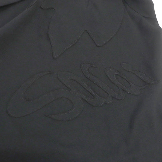 Sacai Short sleeve T-shirt 24-0795S Main: 100% cotton black Floral Embroiderd Patch mens 2 Used Authentic