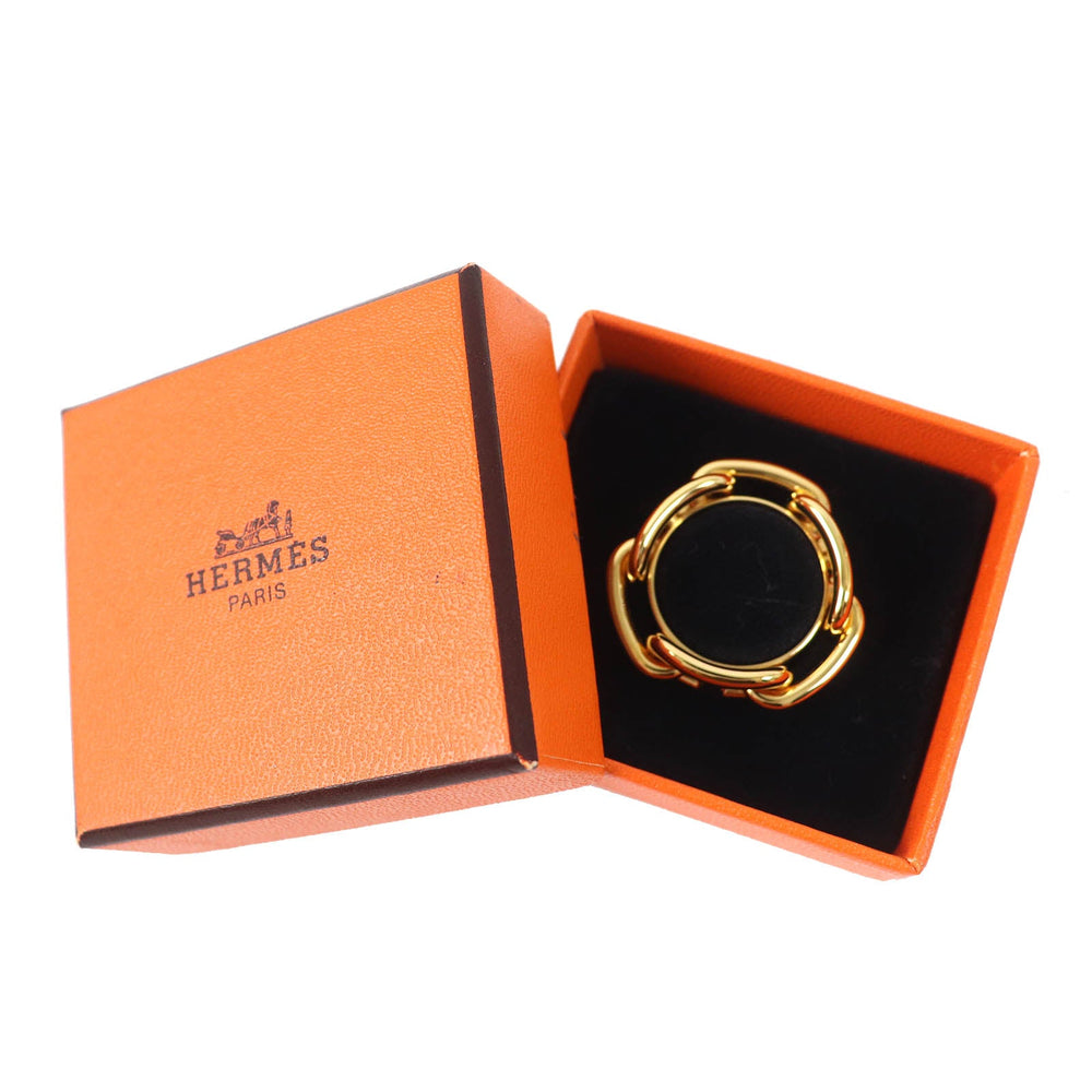 HERMES Scarf ring Main�FGold Plated gold Lucade Chene Dunkle Gold Plated Women Used Authentic