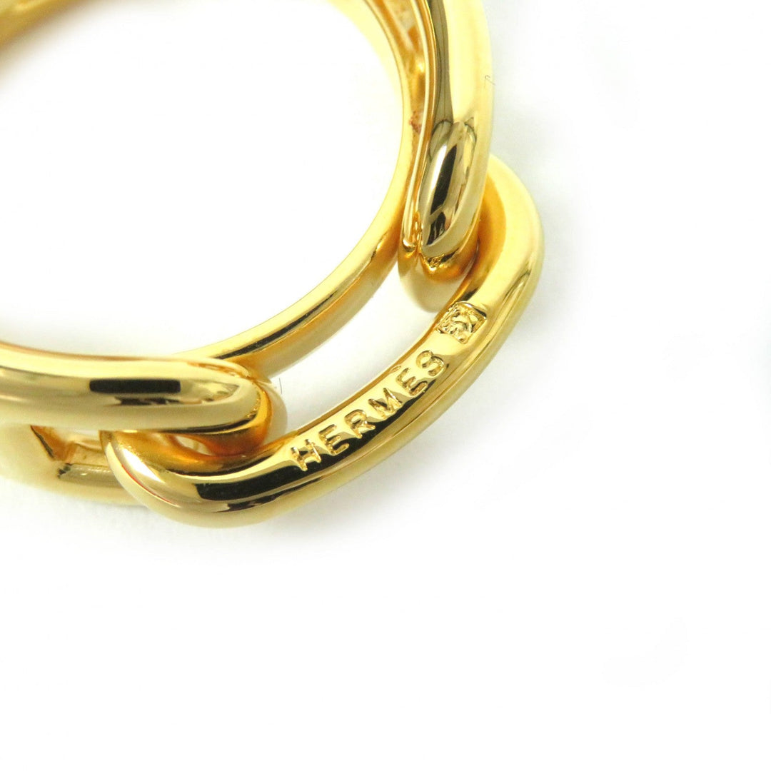 HERMES Scarf ring Main�FGold Plated gold Lucade Chene Dunkle Gold Plated Women Used Authentic