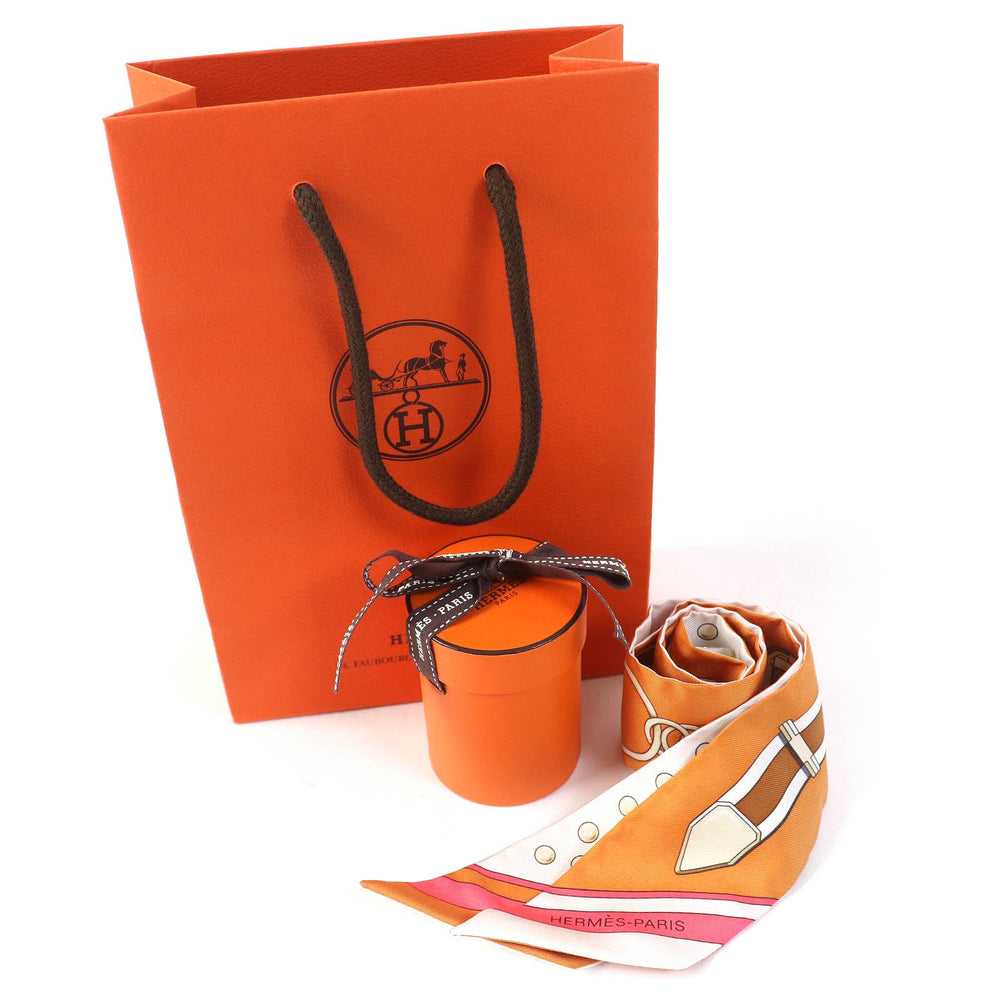 HERMES Stall 063778S 21 Main: 100% silk Orange Twilly Grand Tralala Grand Tralala Women Used Authentic