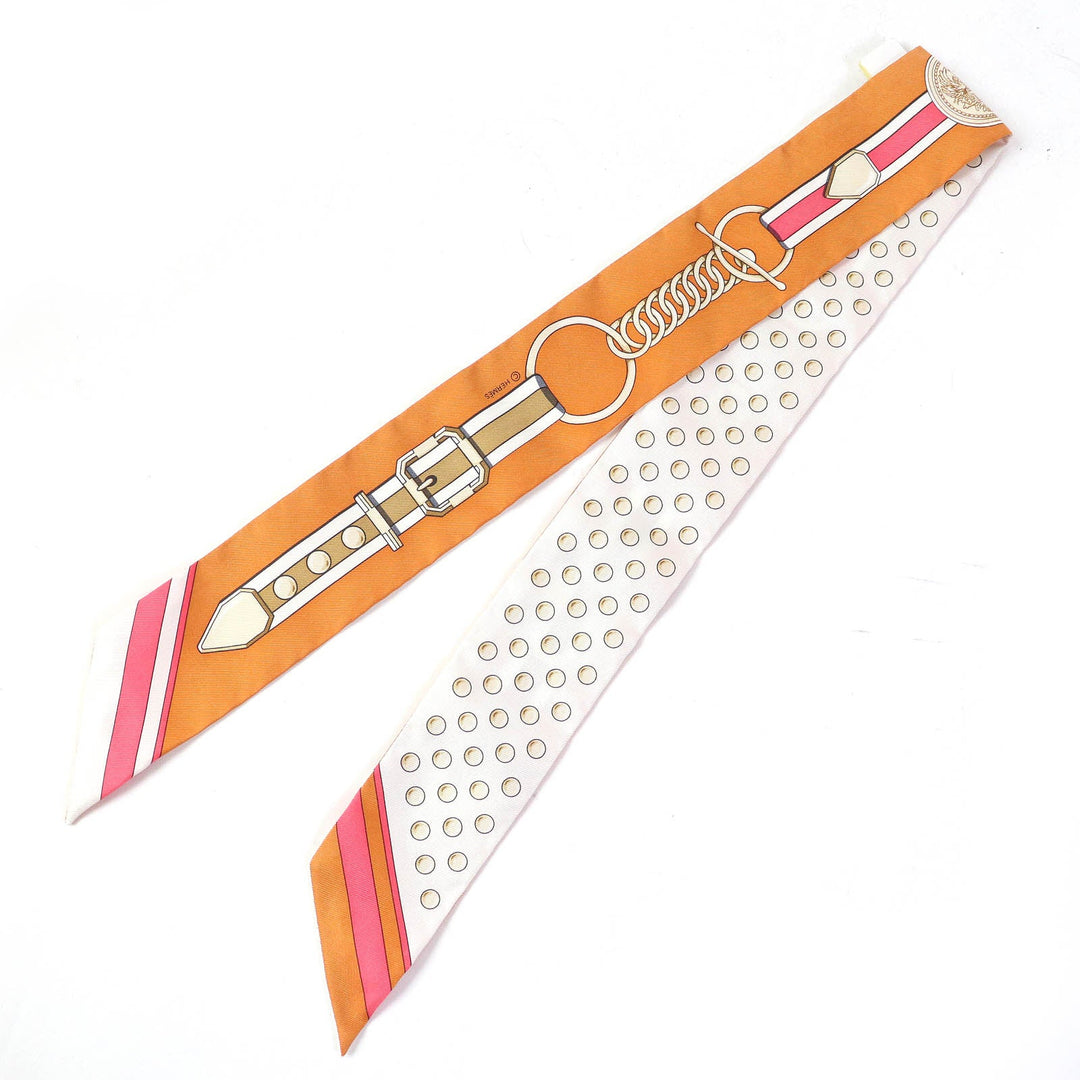 HERMES Stall 063778S 21 Main: 100% silk Orange Twilly Grand Tralala Grand Tralala Women Used Authentic