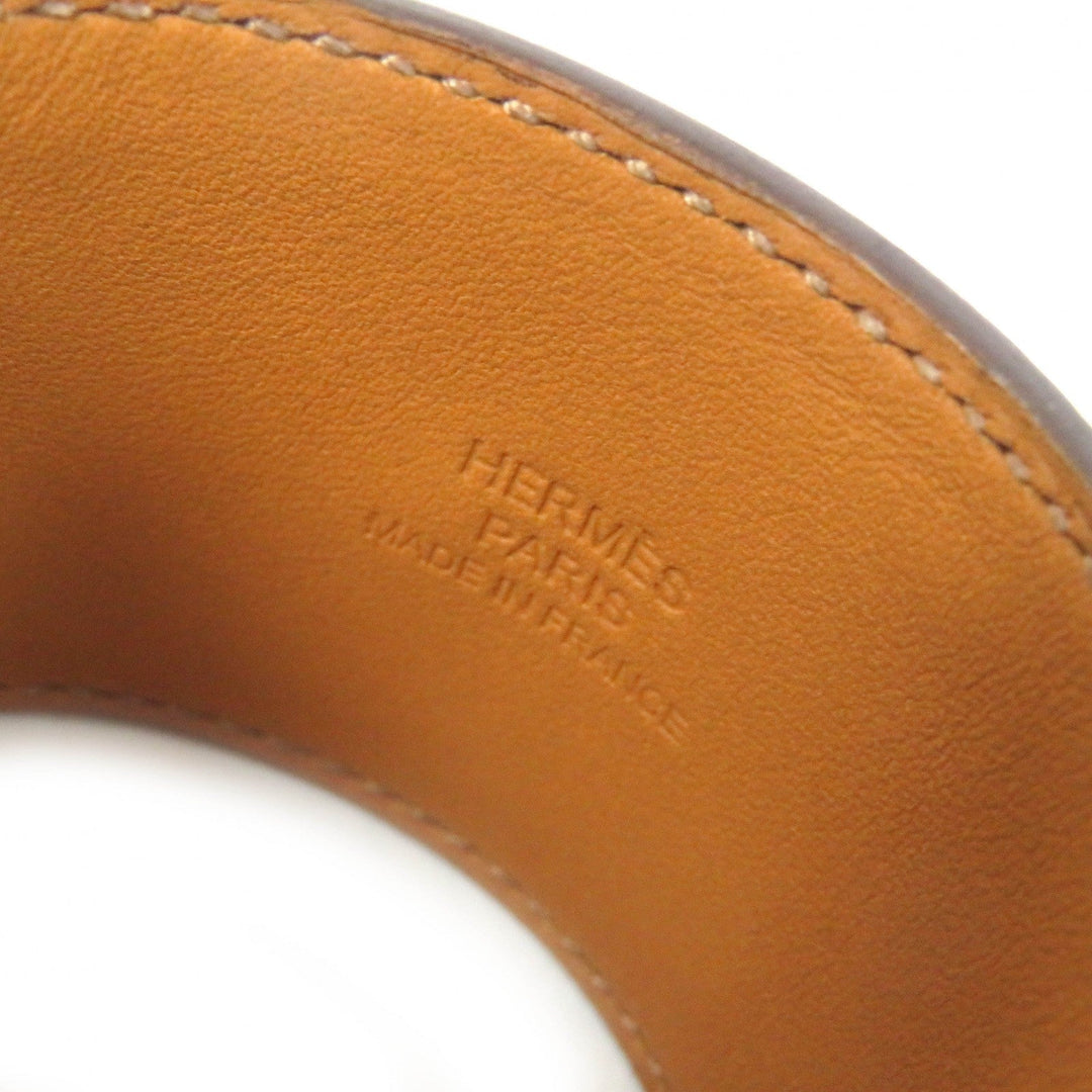 HERMES bracelet Main: Leather Red Collier de Sian Gold Plated Women Used Authentic