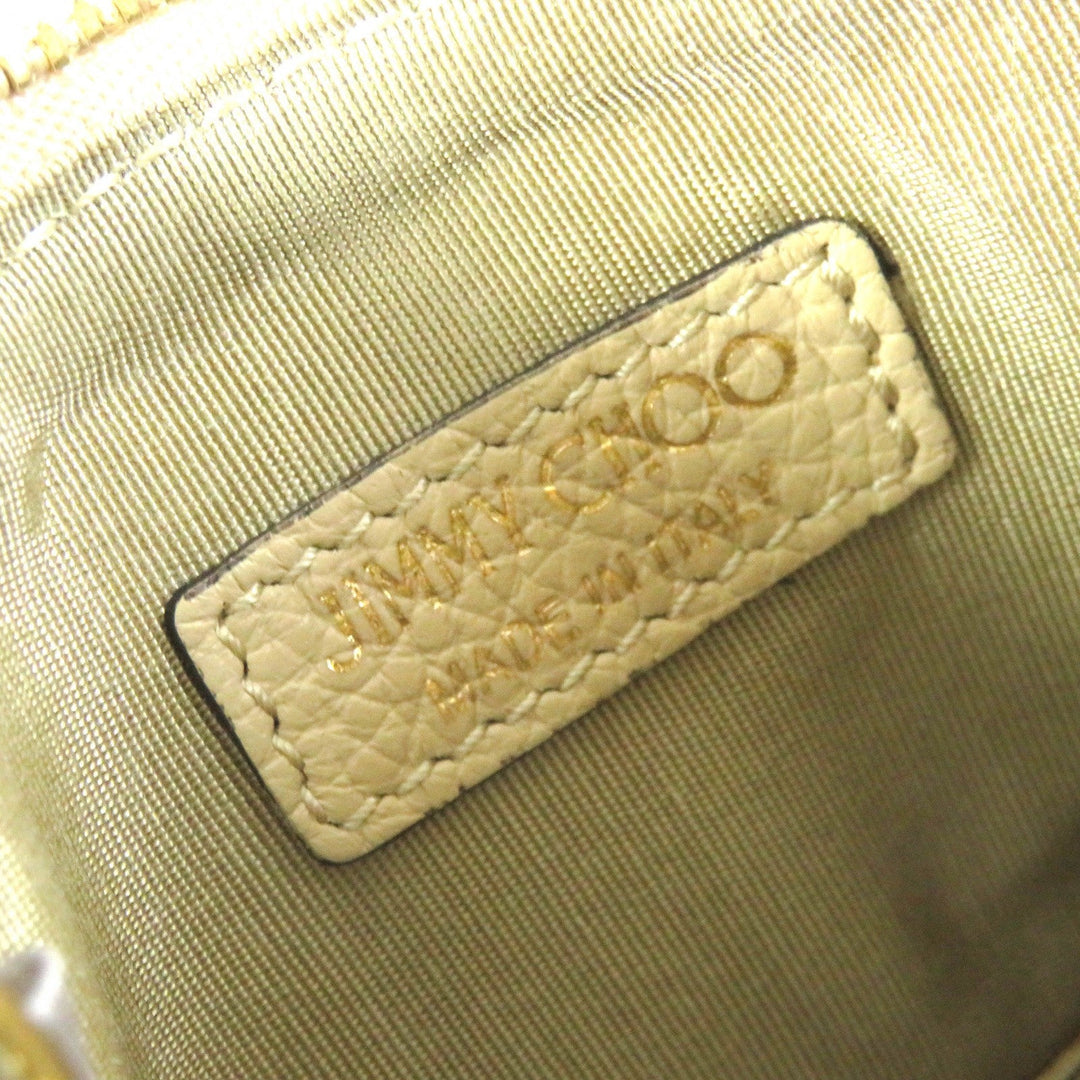 JIMMY CHOO Coin case Main: Leather beige BARLEY MIX NANCY Nancy Women Used Authentic
