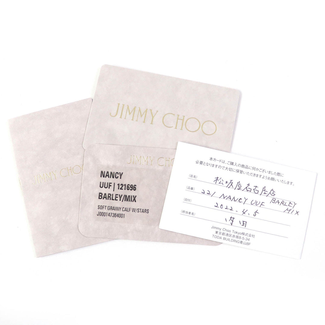 JIMMY CHOO Coin case Main: Leather beige BARLEY MIX NANCY Nancy Women Used Authentic