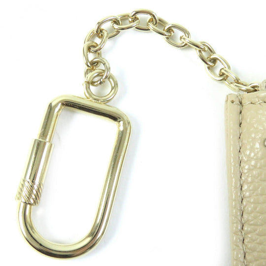 JIMMY CHOO Coin case Main: Leather beige BARLEY MIX NANCY Nancy Women Used Authentic