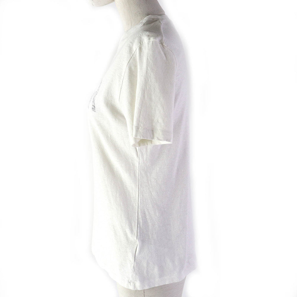 Christian Dior Short sleeve T-shirt Main: 86% cotton, 14% linen White gray Women XS Used Authentic