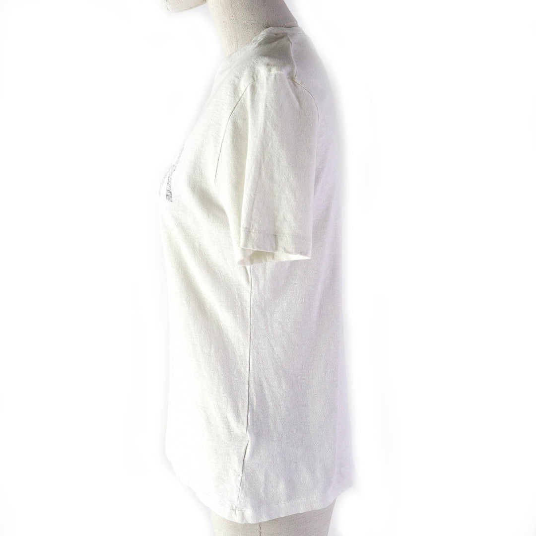 Christian Dior Short sleeve T-shirt Main: 86% cotton, 14% linen White gray Women XS Used Authentic