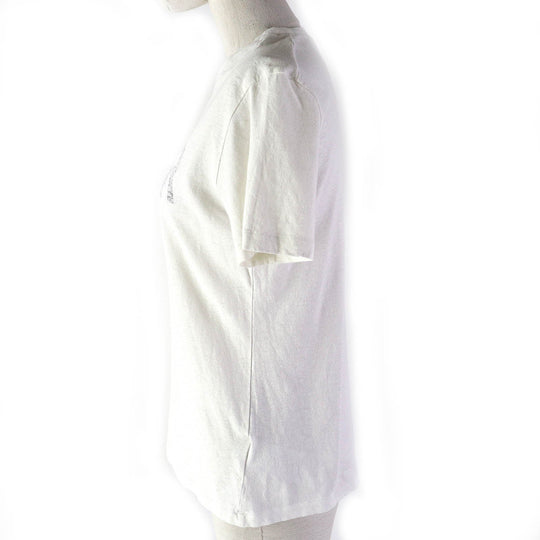 Christian Dior Short sleeve T-shirt Main: 86% cotton, 14% linen White gray Women XS Used Authentic