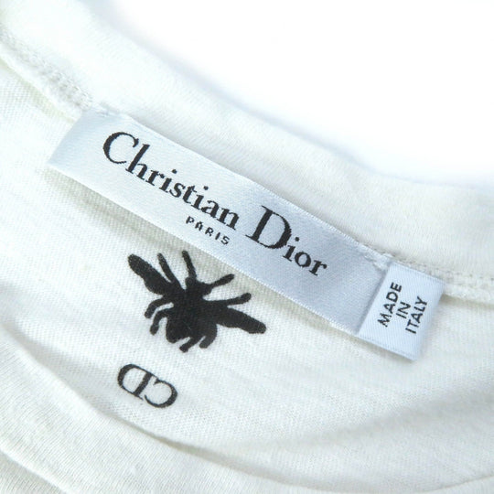 Christian Dior Short sleeve T-shirt Main: 86% cotton, 14% linen White gray Women XS Used Authentic