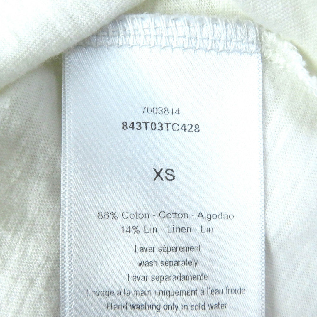 Christian Dior Short sleeve T-shirt Main: 86% cotton, 14% linen White gray Women XS Used Authentic