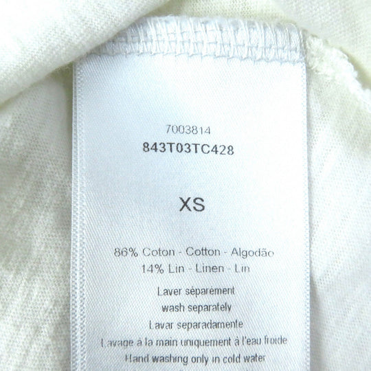 Christian Dior Short sleeve T-shirt Main: 86% cotton, 14% linen White gray Women XS Used Authentic
