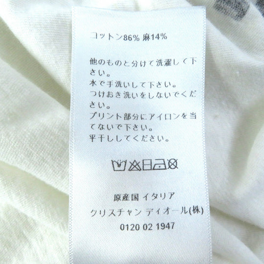 Christian Dior Short sleeve T-shirt Main: 86% cotton, 14% linen White gray Women XS Used Authentic
