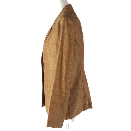 LEONARD FASHION tailored jacket Main: 50% cotton, Main: 50% silk Brown Women 11AR Used Authentic