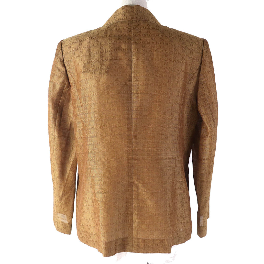 LEONARD FASHION tailored jacket Main: 50% cotton, Main: 50% silk Brown Women 11AR Used Authentic