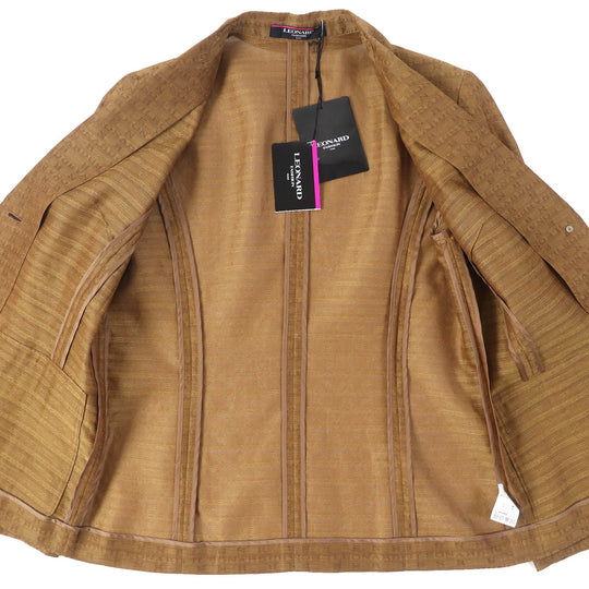 LEONARD FASHION tailored jacket Main: 50% cotton, Main: 50% silk Brown Women 11AR Used Authentic
