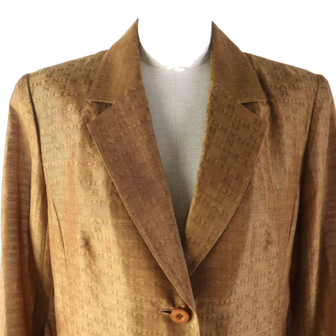 LEONARD FASHION tailored jacket Main: 50% cotton, Main: 50% silk Brown Women 11AR Used Authentic